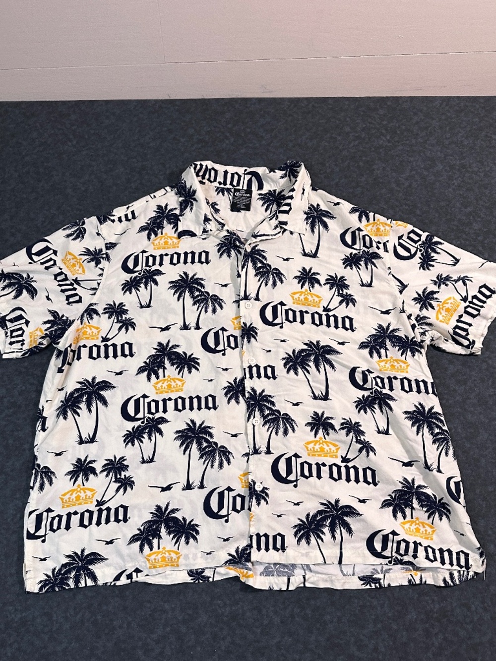 Corona Men's Tropical Palm Tree Button Down Shirt Size 3XL